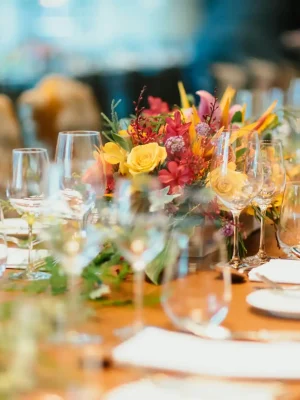 Vajilla, mobiliario y decoración opcional